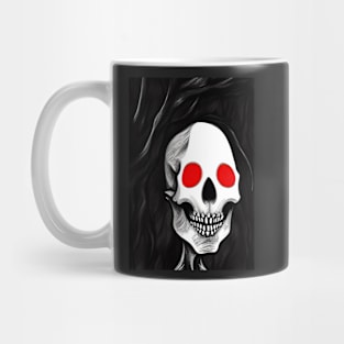 LAUGHING RED EYED SPOOKY HALLOWEEN SKULL Mug